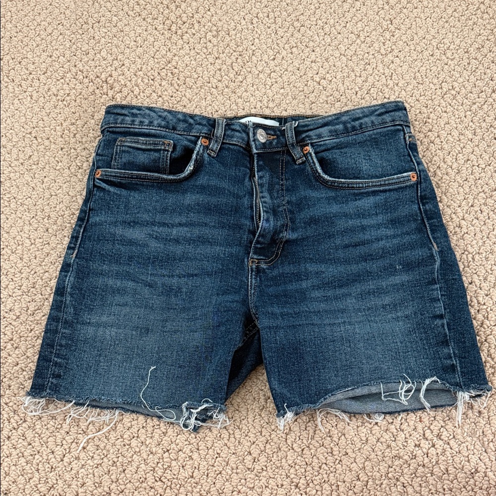 Zara Dark Blue Denim Jean Shorts